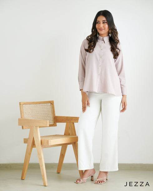 Classic Side-Slit Shirt Blouse 67812